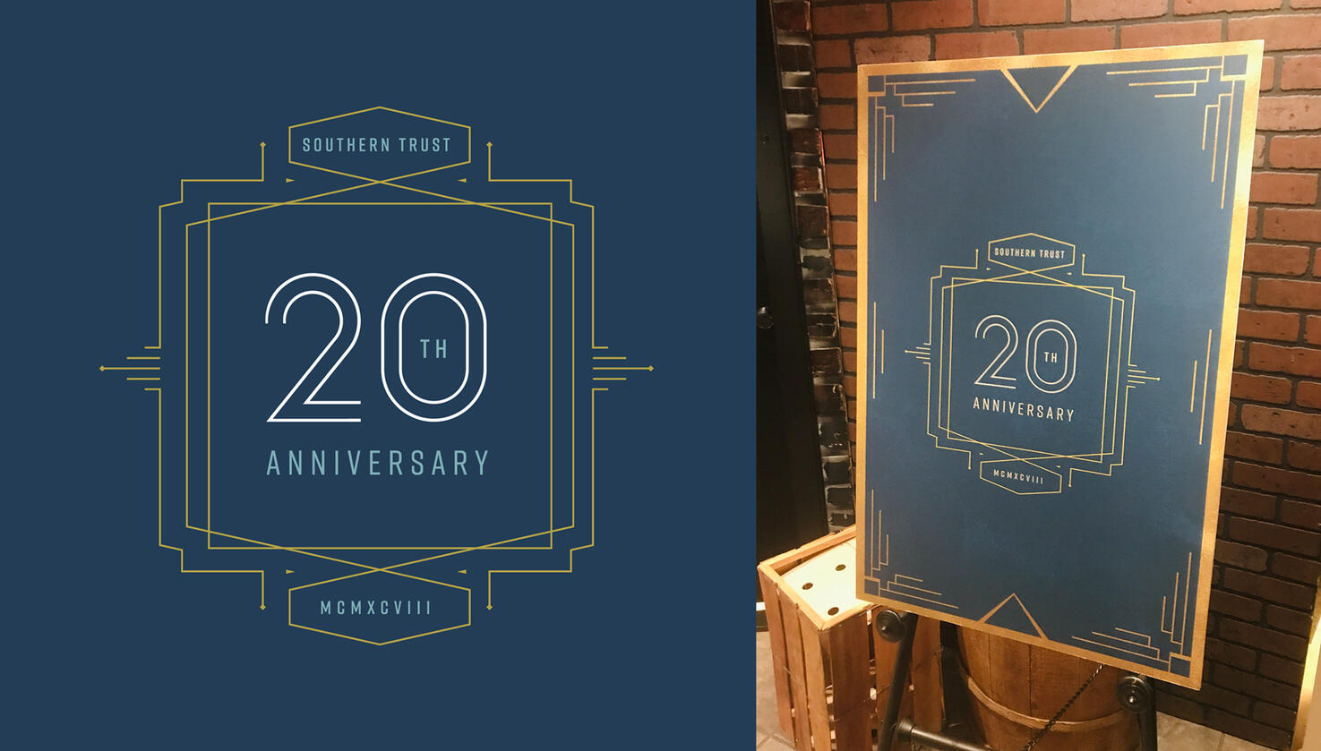 Design for Southern Trust Mortgage's 20th anniversary celebration
