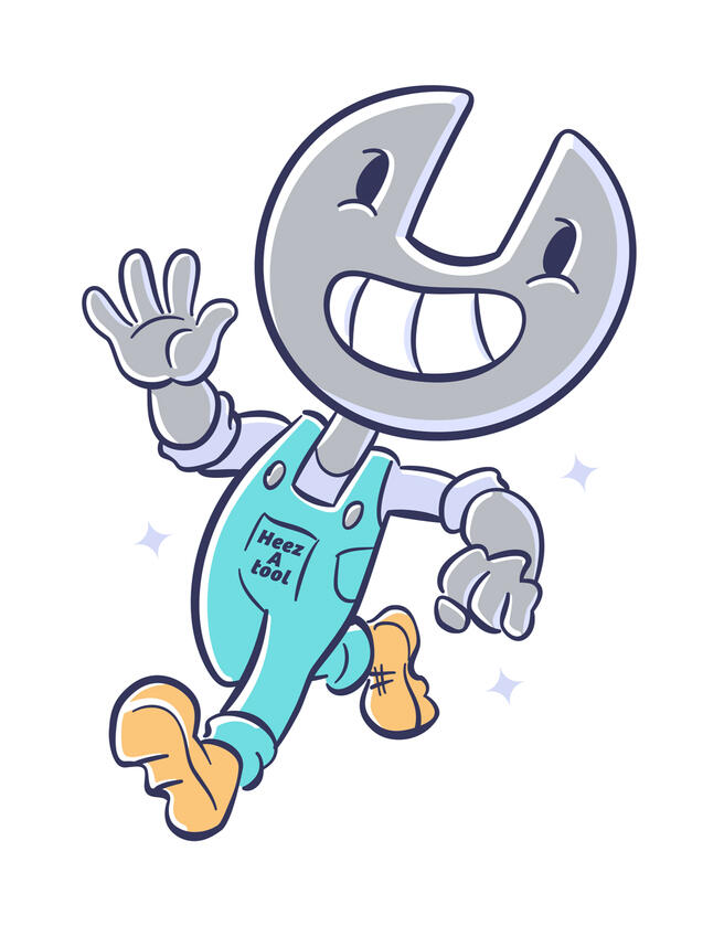 Mascot design for "HeezAtool" Contracting